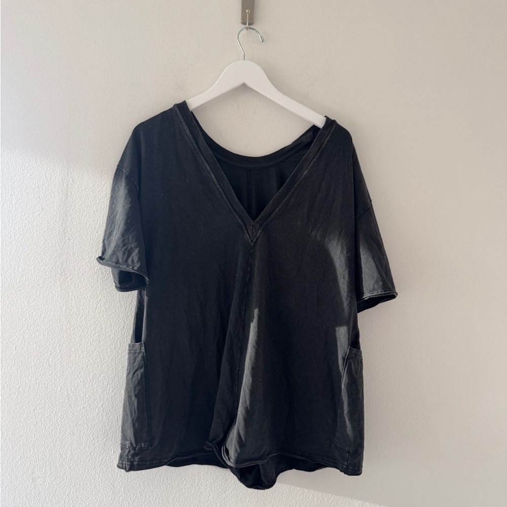 FREE PEOPLE Hot Shot Tee Black Romper XS - Picture 7 of 7